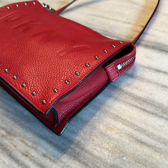 DKNY Red Leather Shoulder Bag - Picture 2 of 6